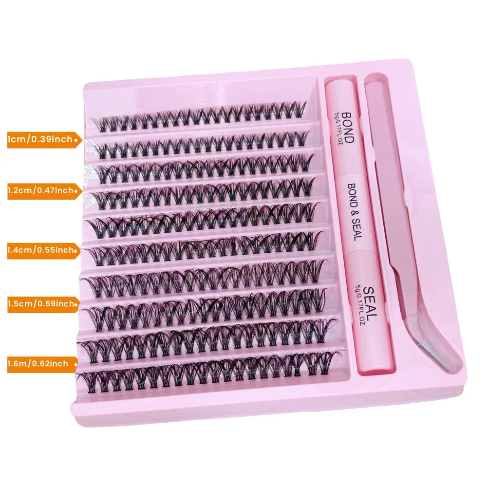 200-Piece Faux Mink Cluster Lash Set