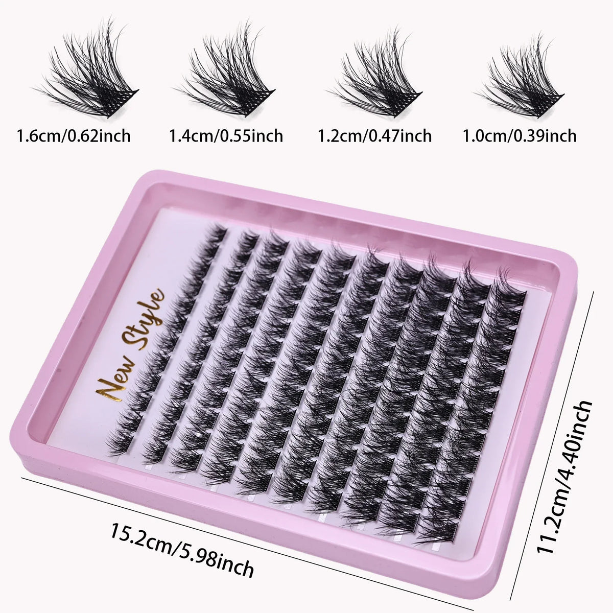 120pcs Cluster Lashes 10–16mm — Wispy D Curl