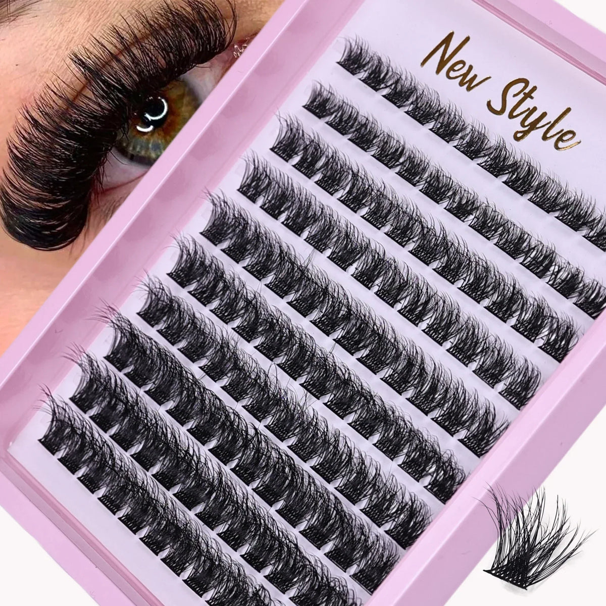 120pcs Cluster Lashes 10–16mm — Wispy D Curl