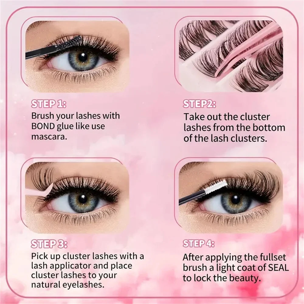 200-Piece Faux Mink Cluster Lash Set