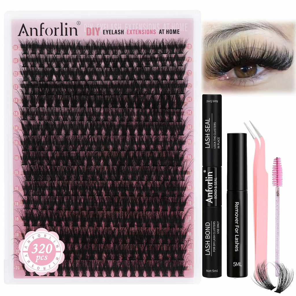 Fluffy Lash Clusters — 280pc 60D D Curl Kit (14–22mm)