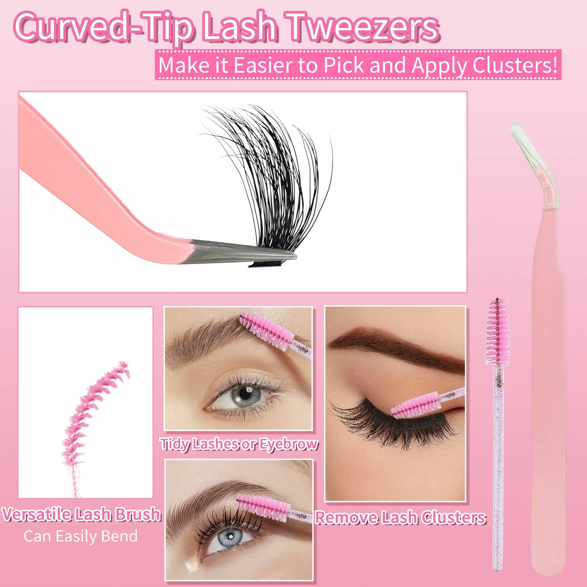 Fluffy Lash Clusters — 280pc 60D D Curl Kit (14–22mm)